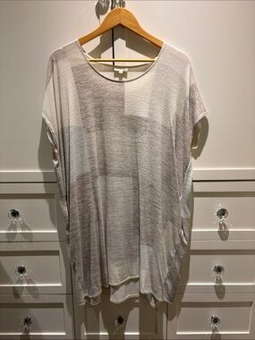 Wilfred Free oversized knit tunic dress- White/Taupe